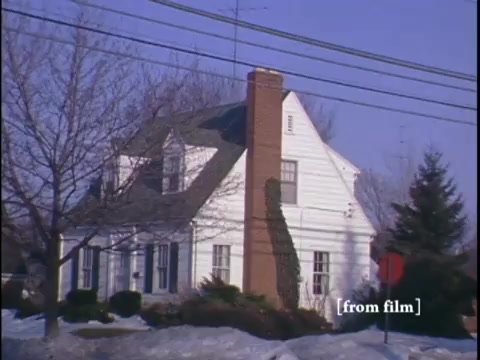 Quiet winter neighborhood atmosphere highlighting residential architecture.